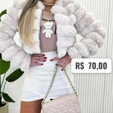 Casaco Feminino Pelúcia Manga Longa Croppe (PROMOÇÂO)