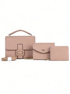 Kit com 3 Peças (2 Bolsas Transversais+Carteira)
