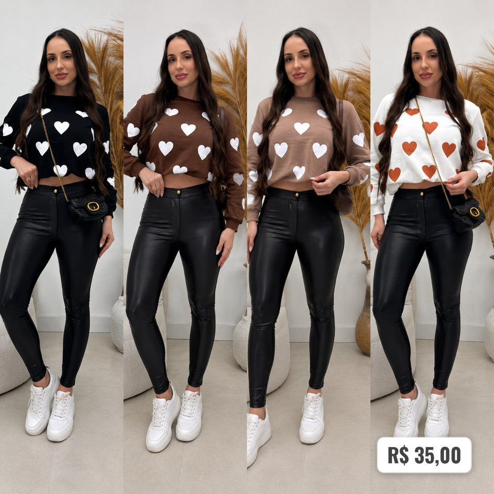 Blusa de Corações Inverno